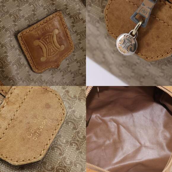 CELINE Macadam Canvas Boston Bag Pvc Beige Gold - Picture 11 of 12